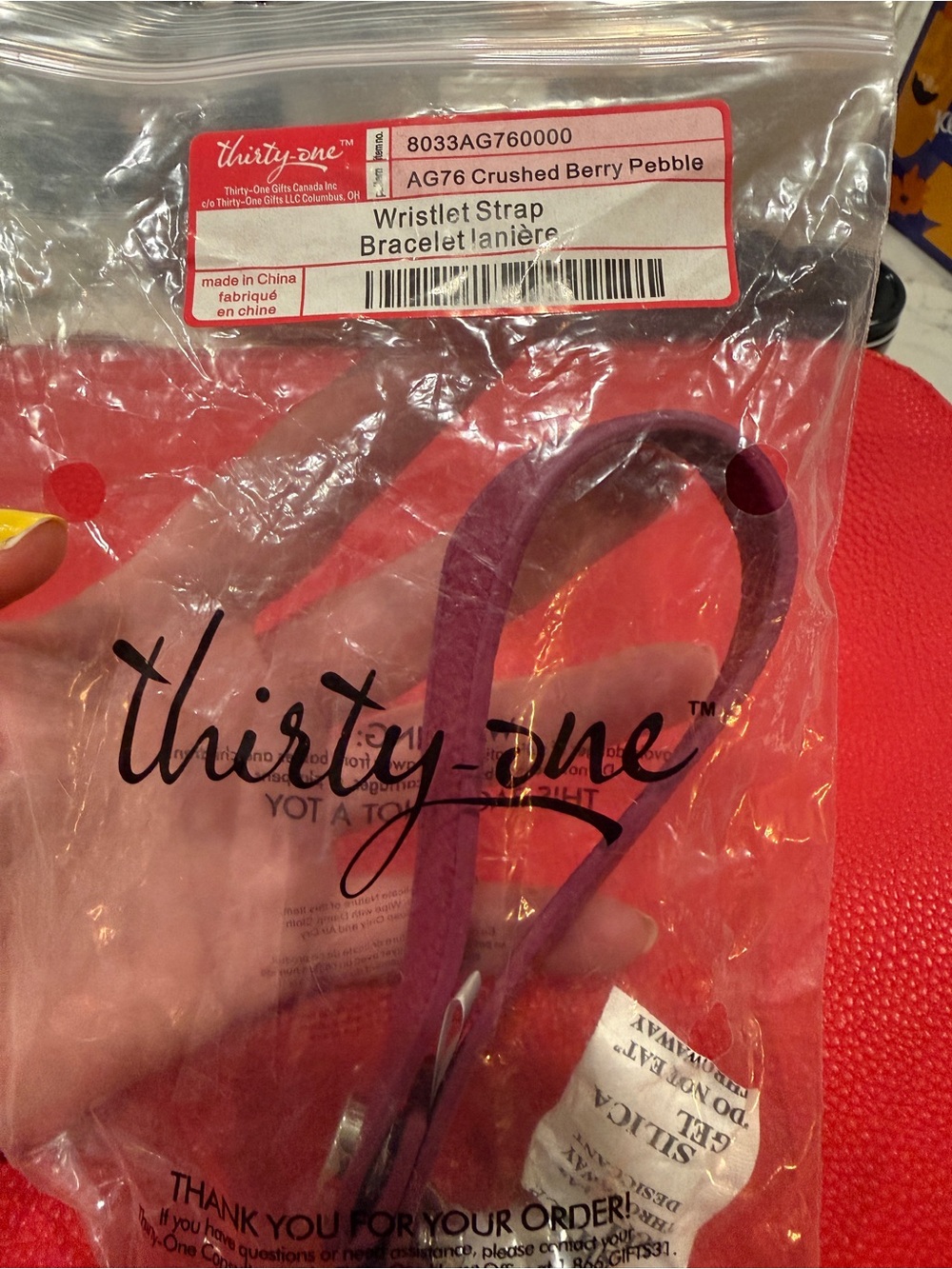 thirty-one Crushed Berry Wristlet Strap - Deep Berry Purple